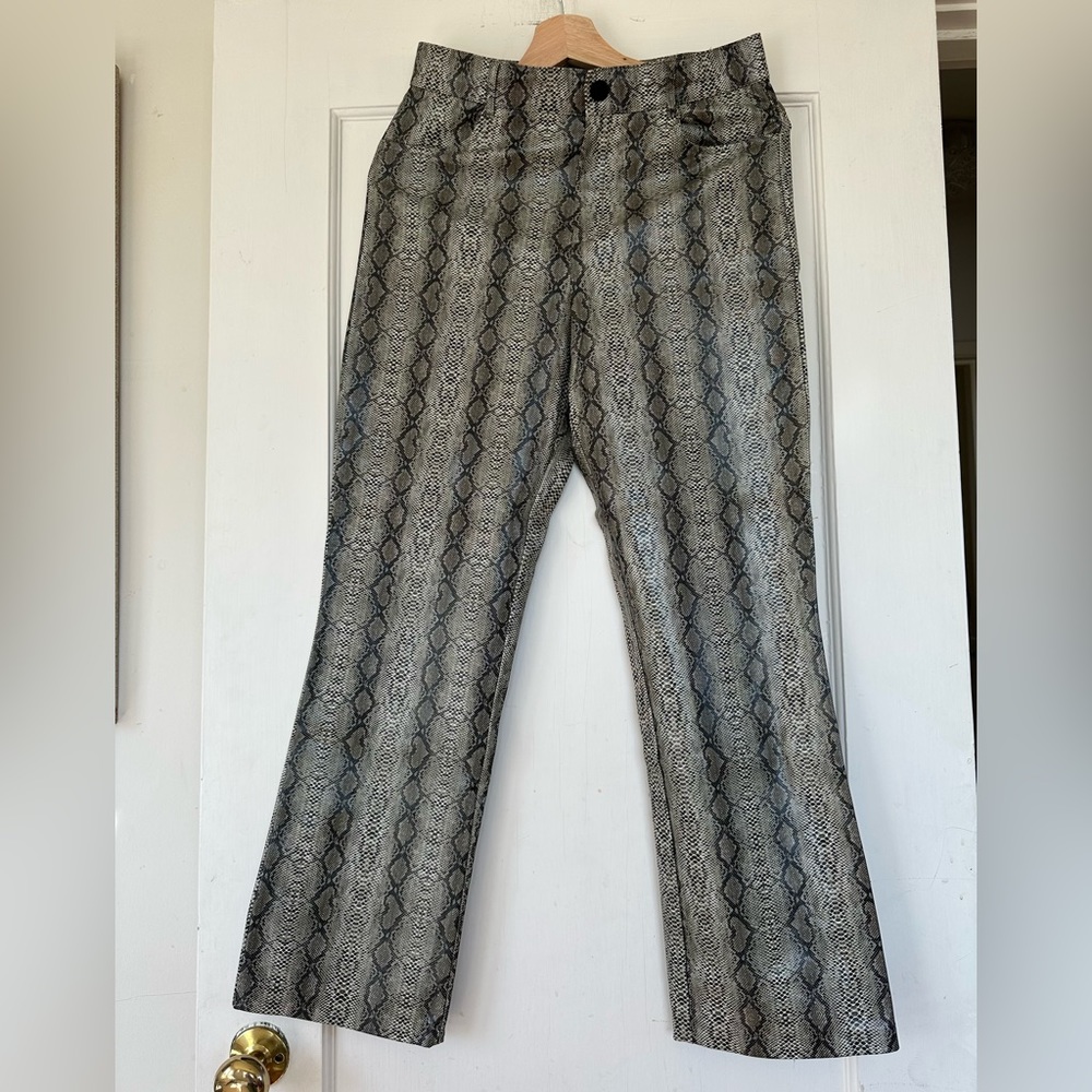 Zara, faux snake skin, mini bootcut ankle length pant, sz M